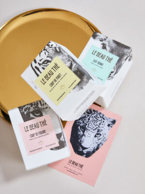 Infusions bio Made in France par Le Beau Thé : Coup de Fouet, Coup de Foudre et Surbonne. 100 % plaisir, 0 % plastique.