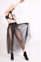 Jupe noire transparente REGARDEZ-MOI