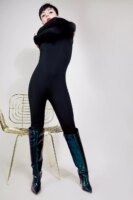 Catsuit LA FAVORITE en lycra zentai noir opaque