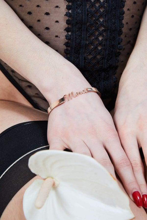 Bracelet #lesmotsdoux MERCI Pink Gold