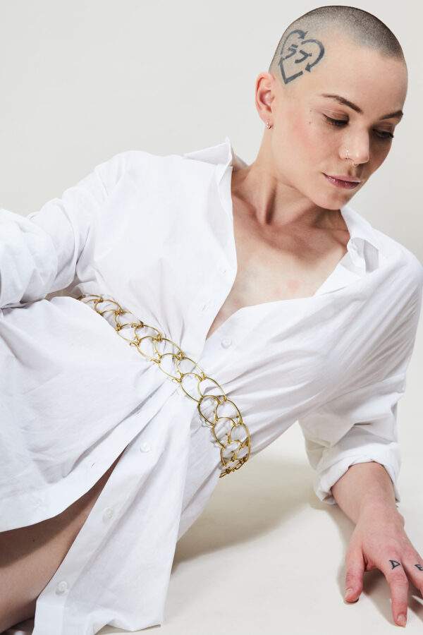 Cilice de taille/ seins pink gold SINS RUN DEEP triple rang