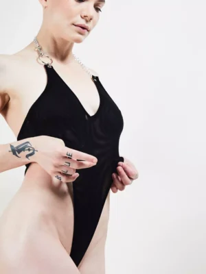 Body noir en tulle PAR EN DESSOUS
