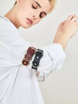Bracelet Menotte en cuir DEVOZIONE x Fatima
