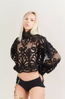 Top en dentelle noire TON INVITATION