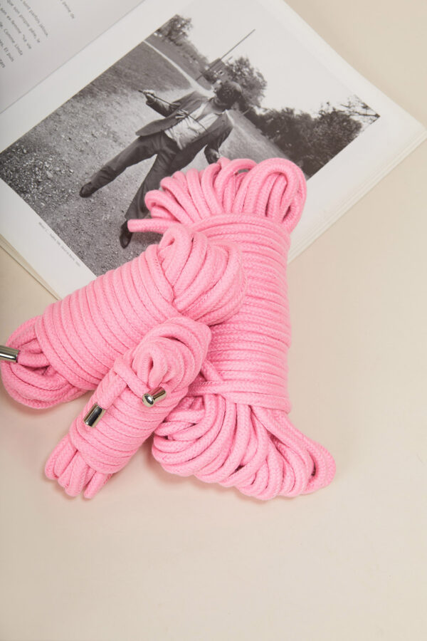 LA POSSESSION, Corde à shibari en coton DeLuxe Pink 5/10/20 mètres ø10mm