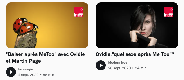 Les podcast de OVIDIE : Autrice, réalisatrice de fictions et documentaires, actrice française