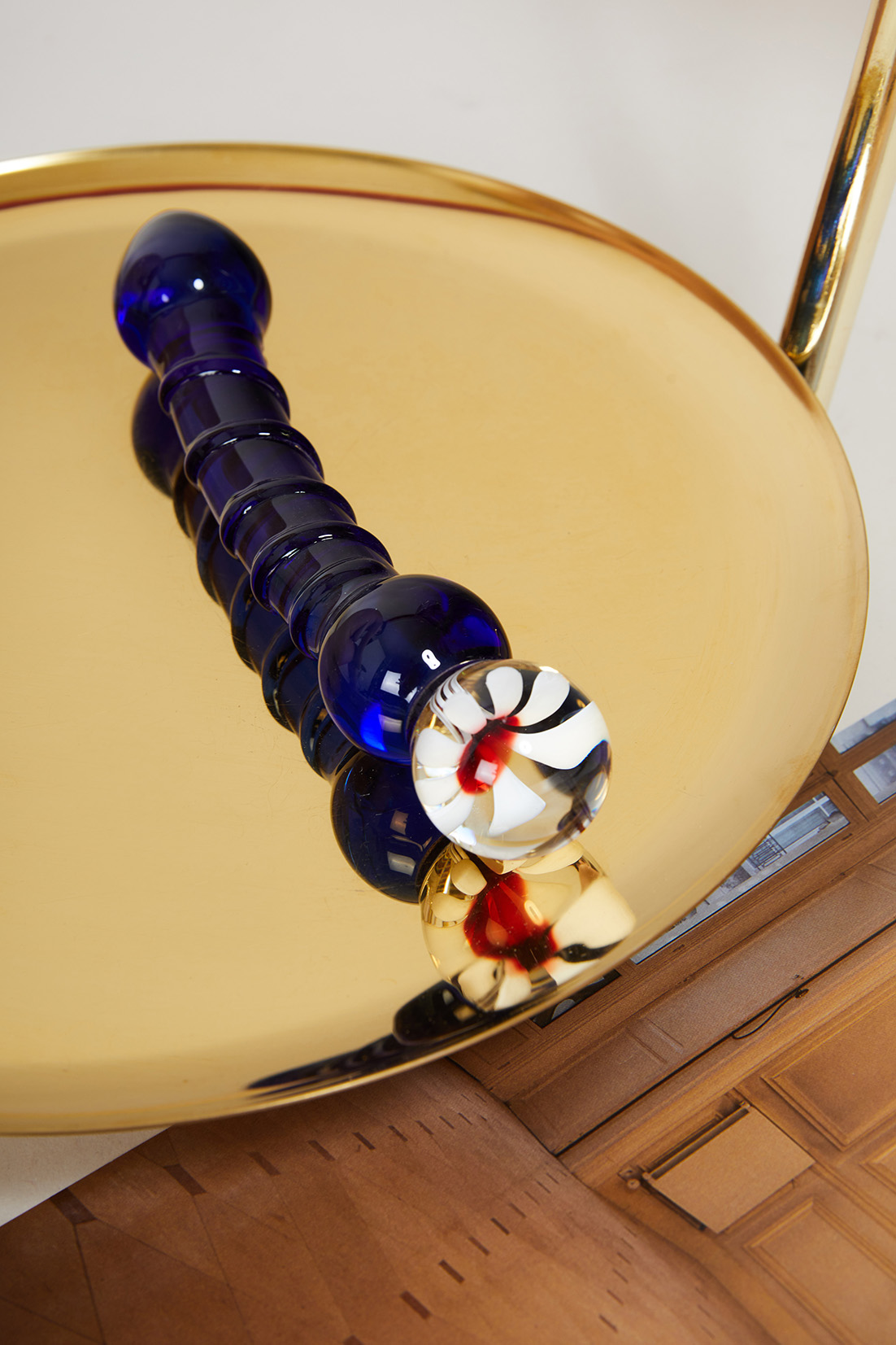 Dildo en verre bleu AD HONORES