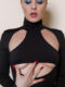 Robe noire ERNESTINE découpe underboobs