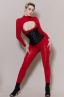 Catsuit Ouverte FUCKDOLL en lycra semi-opaque