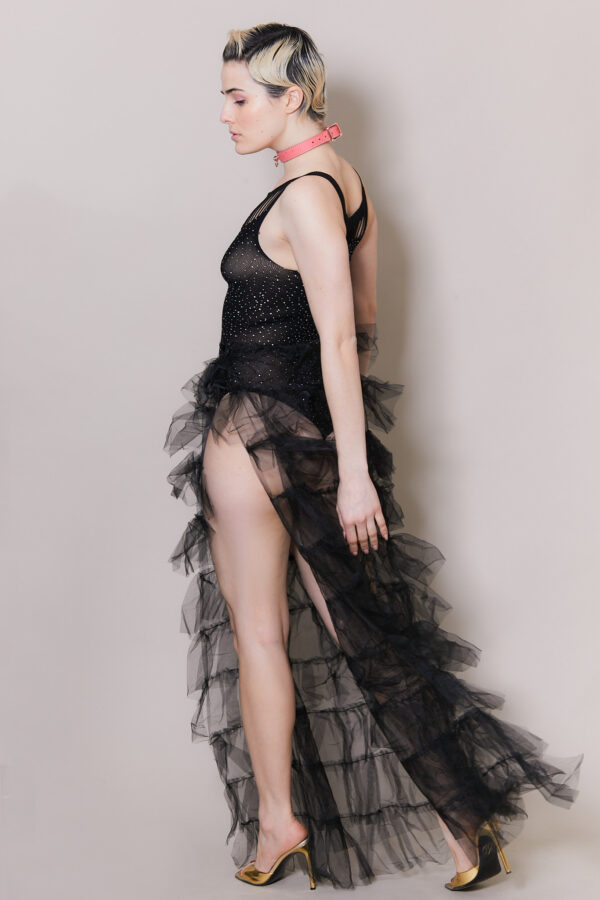 Jupe ouverte tulle noir BACHELORETTE