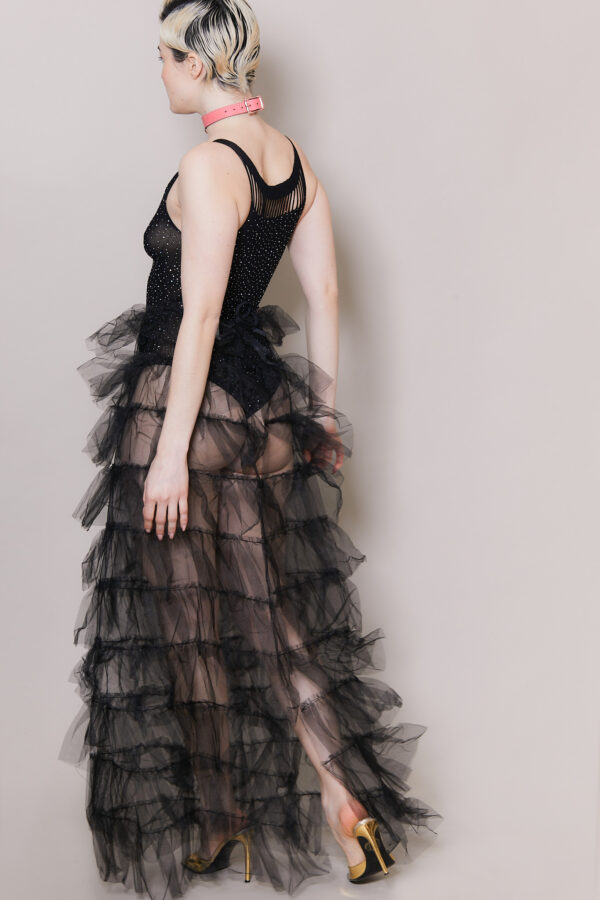 Jupe ouverte tulle noir BACHELORETTE