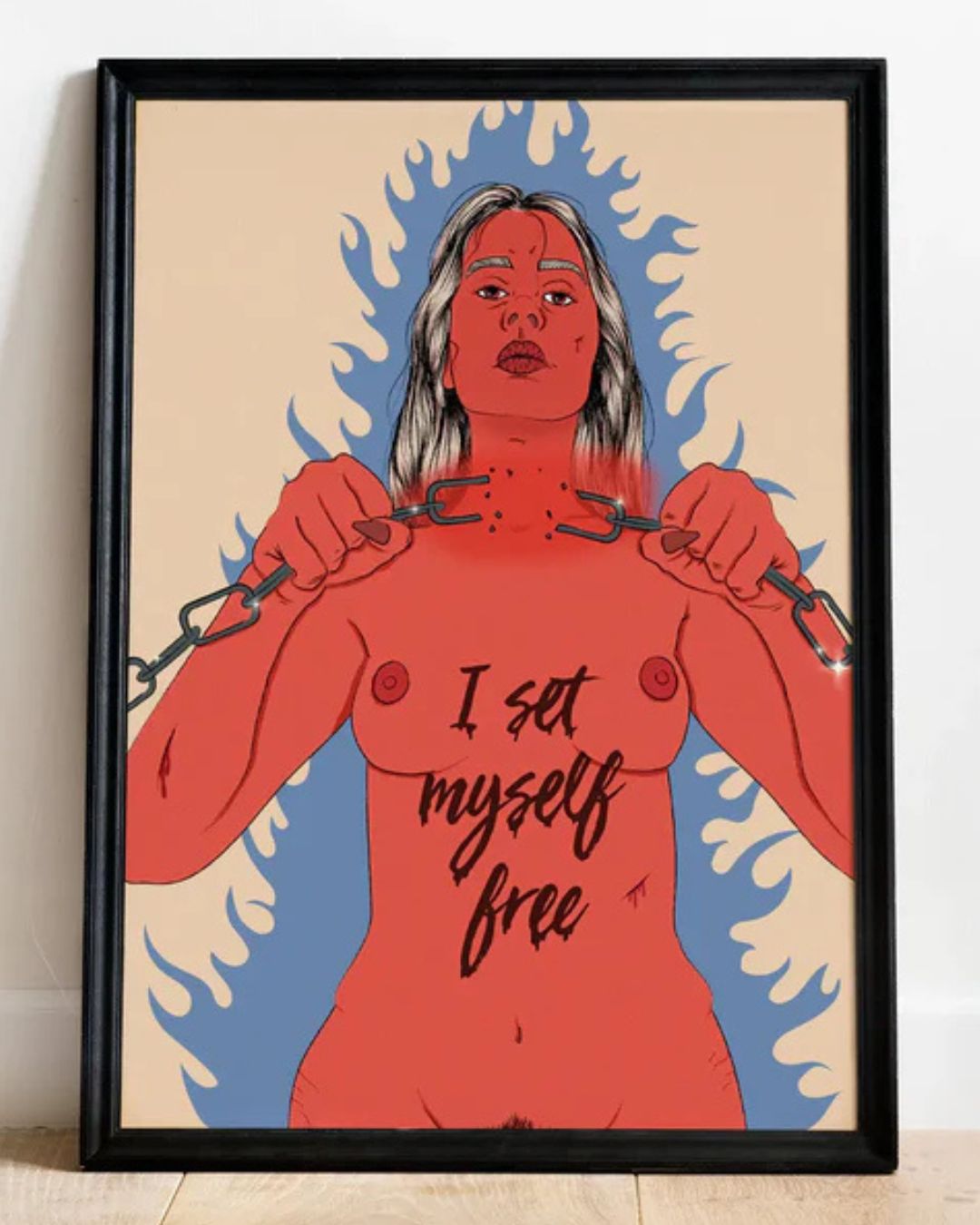 Affiche I Set Myself Free! L'univers de Troty est à la fois pop, politique et poétique, pensé pour faire rayonner la puissance féminine sur vos murs. Affiches féministes Troty à découvrir!