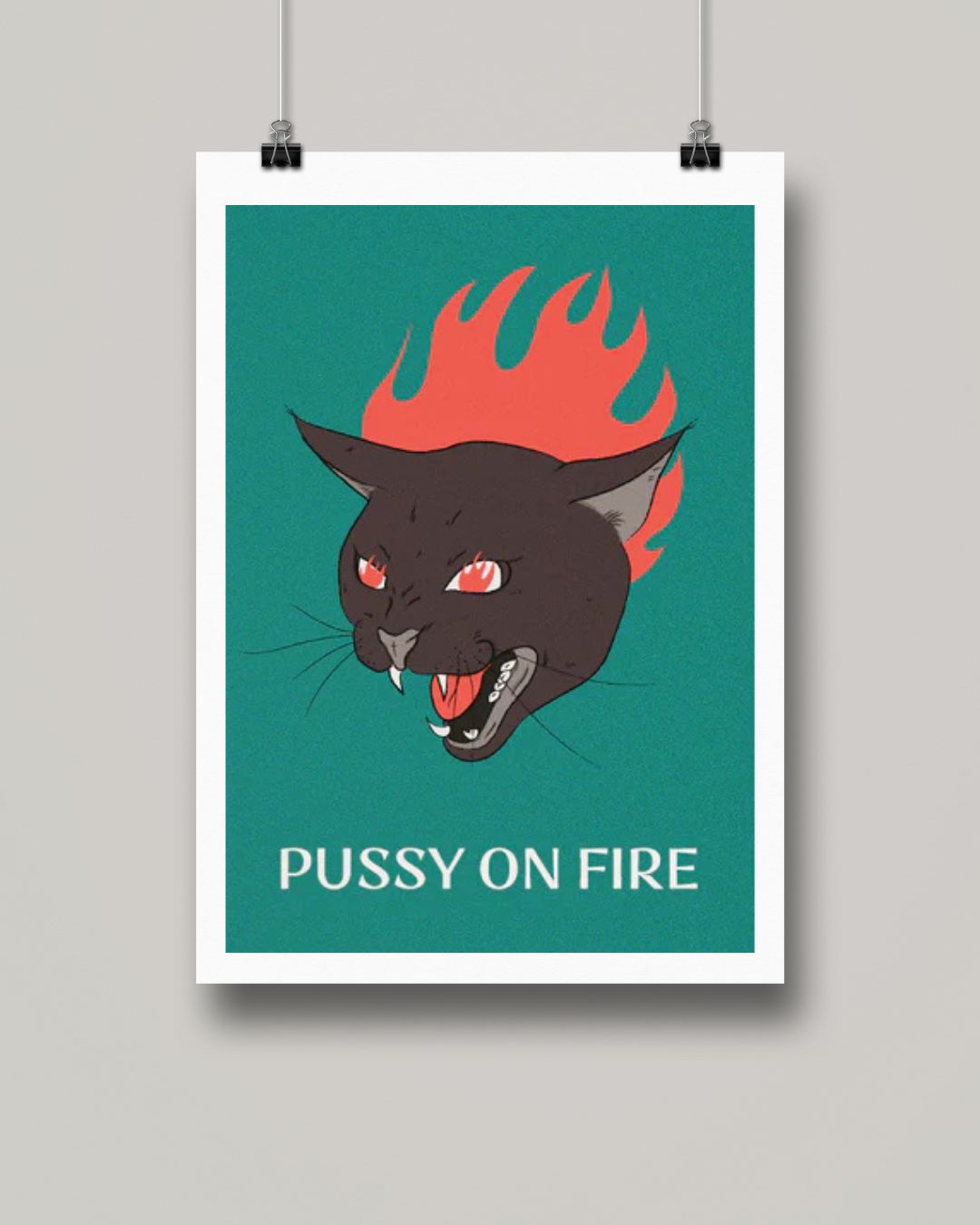 Pussy on Fire ! L'univers de Troty est à la fois pop, politique et poétique, pensé pour faire rayonner la puissance féminine sur vos murs. Affiches féministes Troty à découvrir!